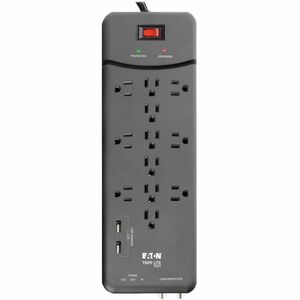 Tripp Lite Protect It! 12-Outlet Surge Protector 8 ft. (2.43 m) Cord 4320 Joules Tel/Modem/Coax Protection 2 USB Ports Bla