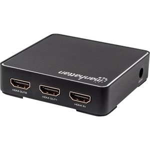 Manhattan Video Splitter HDMI, 1 in:2 out - 4096 x 2160 - 300MHz Ancho de banda de vídeo máximo - 1 x Entrada HDMI - 2 x S