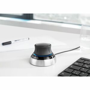 Dispositif d'Entrée 3D 3Dconnexion SpaceMouse - USB - 2 Programmable Button(s) - Noir, Argenté - Câble - Symétrique