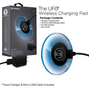 Hypercel UFO Qi Wireless Charging Pad - 120 V AC, 230 V AC Input - 5 V DC Output - Input connectors: USB PAD QI INDUCTIVE 