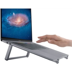 Rain Design mBar Pro Foldable Laptop Stand - Space Gray - Take it easy. Designed to let you work comfortably, on the go. m