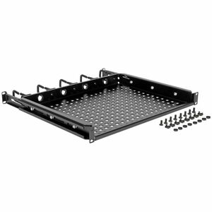 Eaton Tripp Lite Series SmartRack Cantilevered Steel Rack Shelf - 1U, Vented, Integrated Cable Rings, 14.2 in. Deep, Holds