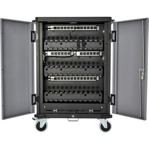 V7 Charge Cart for 36 Mobile Computers - Secure, Store and Charge Chromebooks, Notebooks and Tablets - NEMA US Plug - Push