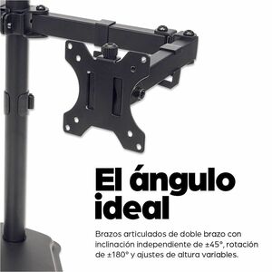 Manhattan Dual Desk Mount for TV & Monitors (Full Motion), Stand Assembly, For screens: 10-27", VESA compatibility: 75x75 