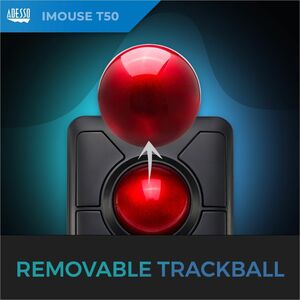 Adesso iMouse T50 Wireless Programmable Ergonomic Trackball Mouse - Optical - Wireless - 30 ft - Radio Frequency - 2.40 GH