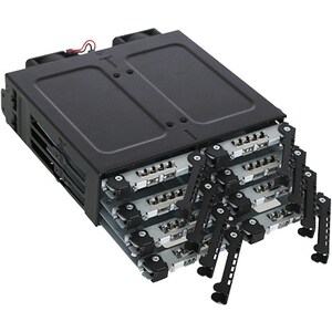 Icy Dock ToughArmor MB998IP-B Drive Enclosure for 5.25" - Mini-SAS HD Host Interface Internal - Black - 8 x HDD Supported 