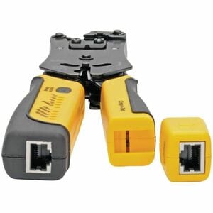 Eaton Tripp Lite Series RJ11/RJ12/RJ45 Wire Crimper with Built-in Cable Tester - Black, Yellow - Ergonomic Design, Non-sli