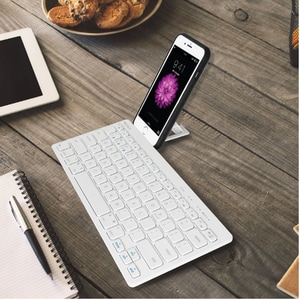 Macally Quick Switch Bluetooth Keyboard for Three Devices - Wireless Connectivity - Bluetooth - 78 Key On/Off Switch Hot K