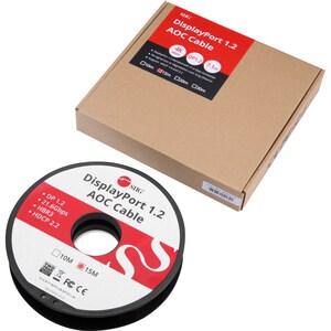 SIIG DisplayPort 1.2 Fiber Optical Cable - 15m - 49.21 ft Fiber Optic A/V Cable for Monitor, Audio/Video Device, Gaming Co