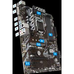 MSI B360-A PRO Desktop Motherboard - Intel B360 Chipset - Socket H4 LGA-1151 - Intel Optane Memory Ready - ATX - 64 GB DDR