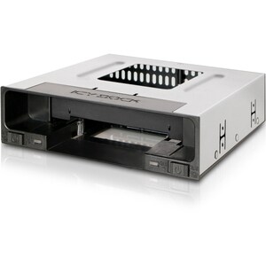 Icy Dock FlexiDOCK MB795SP-B Drive Enclosure for 5.25" - Serial ATA/600 Host Interface Internal - Black - 2 x HDD Supporte