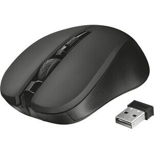 Trust Mydo Mouse - Radio Frequency - USB 2.0 - Optical - 4 Button(s) - Black - Wireless - 1800 dpi - Scroll Wheel - Symmet