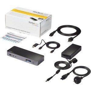 StarTech.com USB-C & USB-A Dock - Hybrid Universal Laptop Docking Station with Dual Monitor Display 4K 60Hz HDMI & Display