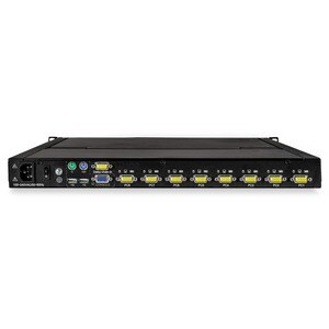 StarTech.com LCD Rack Console KVM Switch - Steel - Black - 8 Computer(s) - 43.2 cm (17") LCD - SXGA - 1280 x 1024 - 2 x PS