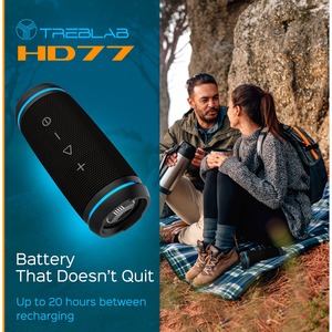 TREBLAB HD77 - Ultra Premium Bluetooth Speaker - Loud 360° HD Surround Sound, Wireless Dual Pairing, Loudest Bass - 80 Hz 