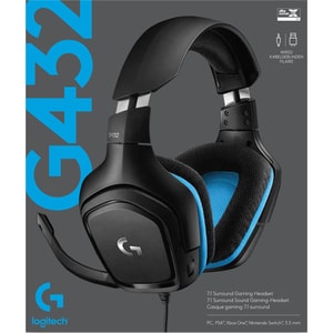 Logitech G432 Headset - Wired - Over-the-head - Black