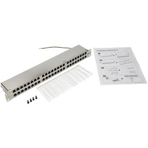 Eaton Tripp Lite Series Cat5e/Cat6 48-Port Patch Panel - Shielded, Krone IDC, 568A/B, RJ45 Ethernet, 1U Rack-Mount, TAA - 