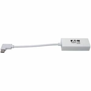 Eaton Tripp Lite Series USB-C to Gigabit Network Adapter with Right Angle USB-C, Thunderbolt 3 Compatibility - White - Thu