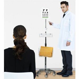 CTA Digital Heavy-Duty Gooseneck Floor Stand with VESA Plate and Storage Basket for 7-14 Inch Tablets - Up to 14" Screen S