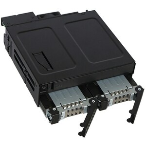 Icy Dock ToughArmor MB602SPO-B Drive Enclosure for 5.25" - Serial ATA/300 Host Interface Internal - Black - 2 x HDD Suppor