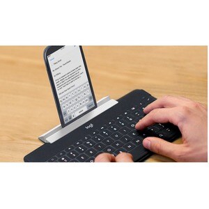 Logitech Keys-To-Go Keyboard - Wireless Connectivity - Black - Scissors Keyswitch - Bluetooth - Home, App Switch, Search, 