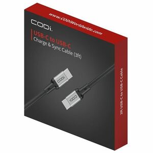 CODi 6' USB-C to USB-C Braided Nylon Charge & Sync Cable - 6 ft (1.83 m) USB-C Data Transfer Cable - First End: 1 x USB Ty