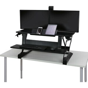 Ergotron WorkFit-TLE Workstation - 黑 矩形 顶端 - 584.20 毫米 桌面长度 x 947.42 毫米 桌面宽度 x 88.90 毫米 桌面深度