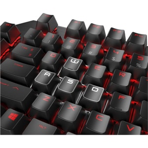 HP OMEN 游戏键盘 - 电缆 连接 - USB 接口 - 黑 - 机械 按键开关 - Macro, 开始, 暂停, 跳过, 静音, 音量控制 热键 - Windows