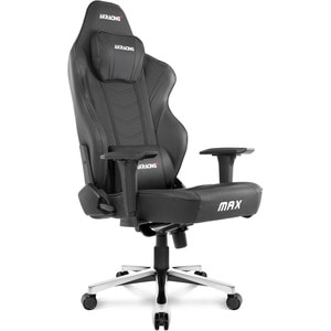 AKRacing Masters Series Max Gaming Chair - For Gaming - Metal, PU Leather, Foam, Aluminum - Black