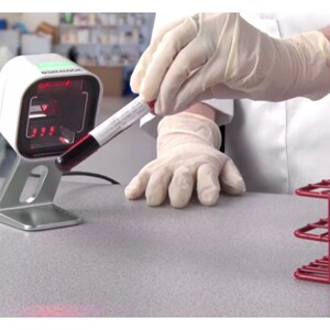 Magellan 1500i - Lector de códigos de barras - Cableado - Magellan 1500i, White, Std Configuration, 2D, Tilting Soporte, U