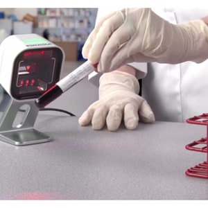 Magellan 1500i - Lector de códigos de barras - Cableado - Magellan 1500i, White, Std Configuration, 2D, Tilting Soporte, N