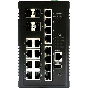 Switch Ethernet Edimax IGS-5416P 16 Porte Gestibile - 2 Layer supportato - Modular - 4 Slot SFP - Coppia incrociata, Fibra