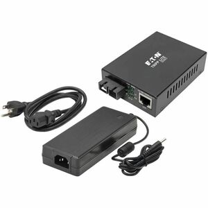 Tripp Lite by Eaton Gigabit Singlemode Fiber to Ethernet Media Converter POE+ - 10/100/1000 SC 1310 nm 20 km (12.4 mi.) - 