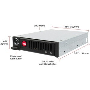 CRU QX310 v2 Drive Bay Adapter for 3.5" - Serial ATA Host Interface Internal - 1 x SSD Supported - 1 x Total Bay - Metal