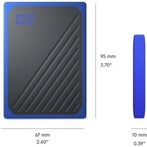 WD My Passport Go WDBMCG0010BBT-WESN 1 TB Portable Solid State Drive - External - Black, Cobalt - USB 3.0 - 3 Year Warranty