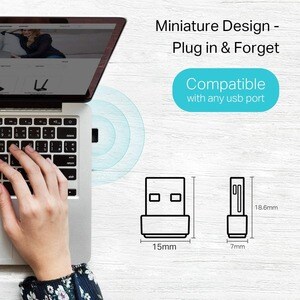 TP-Link Archer T2U Nano IEEE 802.11ac Banda dual Adaptador Wi-Fi para Portátil - USB 2.0 - 600Mbit/s - 2.40GHz ISM - 5GHz 