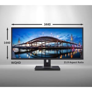 ViewSonic VG3448 34" 1440p Ergonomic 21:9 Monitor with FreeSync, HDMI, DP, and Mini DP - 34" Ultrawide 21:9 Monitor - QHD 