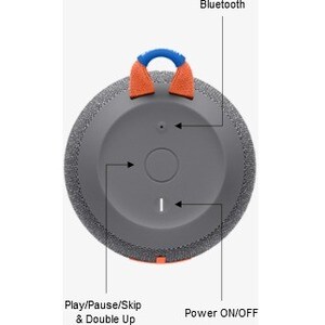 Ultimate Ears WONDER­BOOM 2 Tragbar Bluetooth Lautsprechersystem - Grau - 75 Hz bis 20 kHz Frequenzgang - 360° Circle Soun