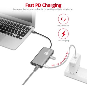 SIIG USB-C MST Video with Hub, LAN and PD 3.0 Docking - 7-in-1 MST Docking Station with 100W PD - MacOS for DP or HDMI Vid