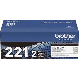 Brother TN221 Original Standard Yield Laser Toner Cartridge - Twin-pack - Black - 2 / Box - 2500 Pages Black (Per Cartridge)