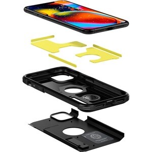 Spigen Tough Armor Case for Apple iPhone 11 Smartphone - Black - Impact Resistant, Shock Resistant, Shock Absorbing, Drop 