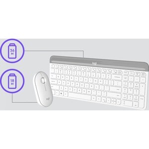 Logitech MK470 Keyboard & Mouse - Danish, Norwegian, Swedish, Finnish - USB Wireless RF - USB Wireless RF - Optical - 1000