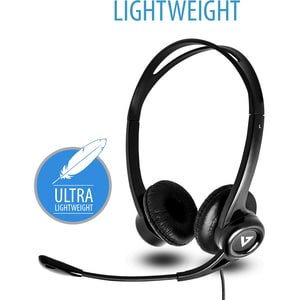ESSENTIALS USB HEADSET W/MIC LTHR EARPADS INLINE CTRL BLACK I
