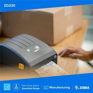 Zebra ZD230 Desktop Direct Thermal/Thermal Transfer Printer - Monochrome - Label/Receipt Print - USB - Bluetooth - 104 mm 