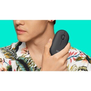 Logitech Pebble M350 Mouse - Bluetooth/Radio Frequency - USB - Optical - 3 Button(s) - Graphite - Wireless - 2.40 GHz - 10