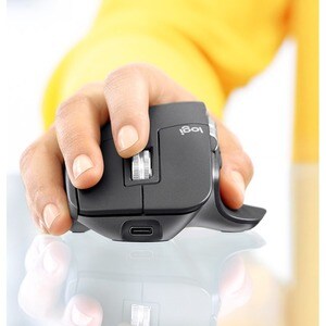 Logitech MX Master 3 Mouse - Bluetooth/Radio Frequency - USB - Darkfield - 7 Button(s) - Graphite - Wireless - 2.40 GHz - 