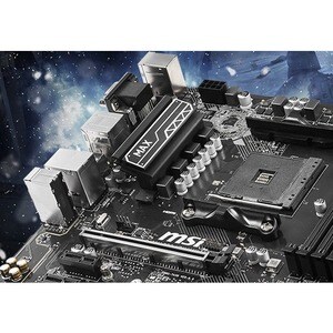 MSI B450M PRO-VDH MAX Desktop Motherboard - AMD B450 Chipset - Socket AM4 - Micro ATX - 64 GB DDR4 SDRAM Maximum RAM - DIM
