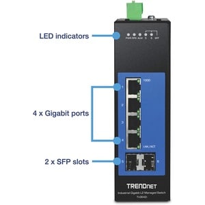 TRENDnet TI-G642i 6 Ports Manageable Ethernet Switch - Gigabit Ethernet - 1000Base-T, 100/1000Base-FX - New - TAA Complian