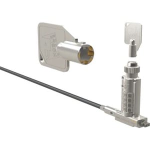 Noble Cable Lock For Notebook - TAA Compliant - 1.80 m - Resettable - 4-digit - Combination Lock/Keyed Lock - Silver - Zin