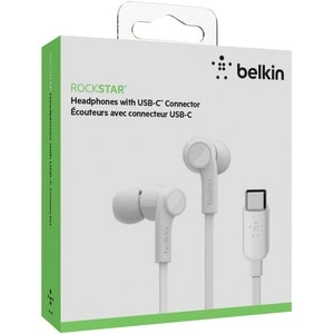 Belkin SOUNDFORM G3H0002BTWHT Wired Earbud Stereo Earset - White - Binaural - In-ear - 121.9 cm Cable - USB Type C